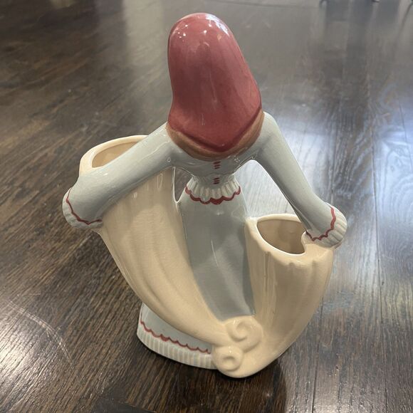 Vintage Weil Ware Spanish Woman 12” California Pottery Large Double Vase 40s 50s - Picture 2 of 9